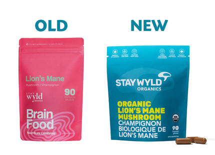 Stay Wyld Organics - Crinière de lion Aliment Cerveau | 90 Capsules