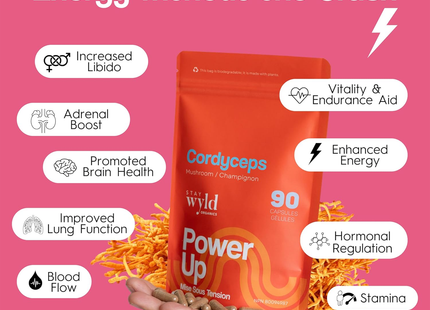 Stay Wyld Organics - Cordyceps Power Up | 90 Capsules