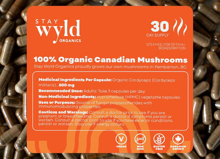 Stay Wyld Organics - Cordyceps Power Up | 90 Capsules