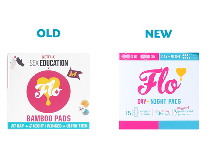 Here We Flo - Coussinets en bambou - Ailés - Ultra fins | 10 Jours + 5 Nuits