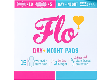 Here We Flo - Coussinets en bambou - Ailés - Ultra fins | 10 Jours + 5 Nuits