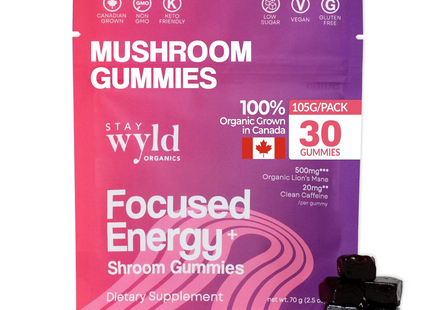 Stay Wyld - Focused Energy Mushroom Gummies | 30 Gummies