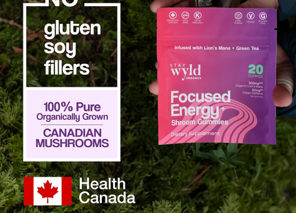 Stay Wyld - Focused Energy Mushroom Gummies | 30 Gummies