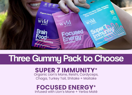 Stay Wyld - Focused Energy Mushroom Gummies | 30 Gummies