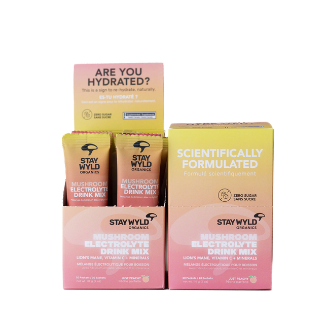 Stay Wyld - Electrolyte Drink Sticks, Peach Flavour | 20 Pack