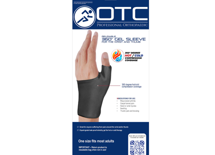 OTC - Hot/Cold Reusable Gel Sleeve/Wrist & Thumb Black | One-Size