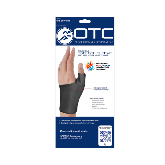 OTC - Hot/Cold Reusable Gel Sleeve/Wrist & Thumb Black | One-Size