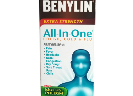 Benylin - Extra Strength All-In-One Cough, Cold & Flu | 180 ml