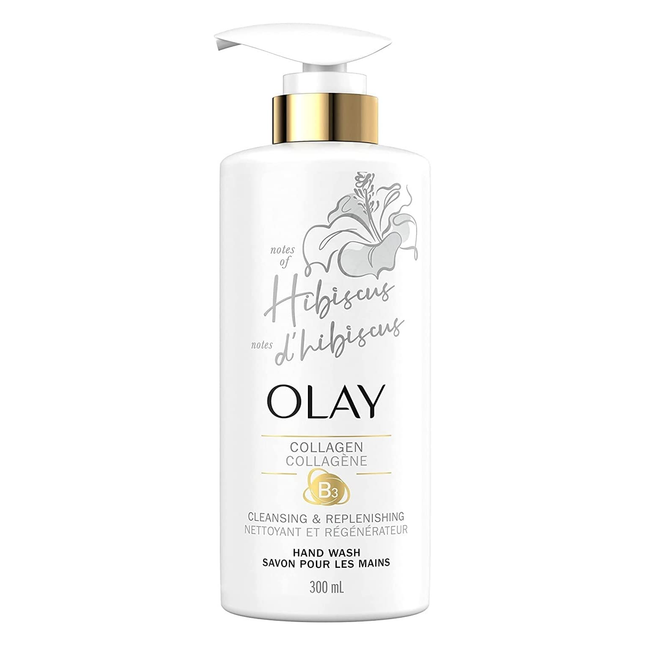Olay - Nettoyant pour les mains nettoyant et régénérant aux notes d'hibiscus - Avec collagène B3 | 300 ml