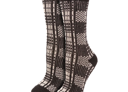 Simon Chang - Black Women's Crew Socks with Wool – Sizes 6-10