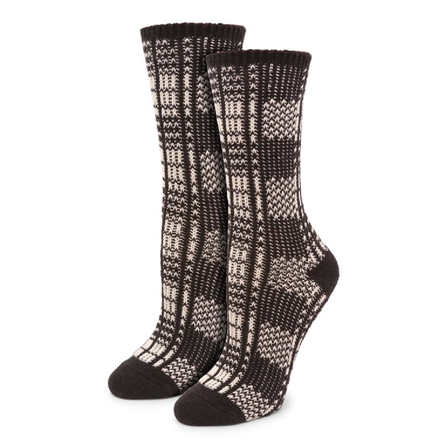 Simon Chang - Black Women's Crew Socks with Wool – Sizes 6-10