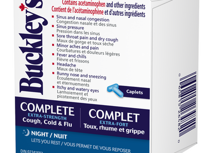 Buckley's - Complete Extra Strength - Cough, Cold & Flu - Nighttime | 24 Caplets