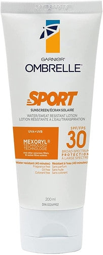 Garnier Ombrelle - Sport Sunscreen - Water/Sweat Resistant Lotion - Broad Spectrum SPF 30 | 200 mL