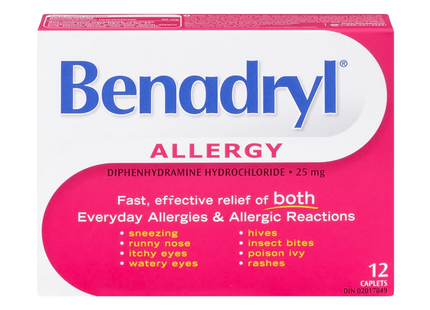 Benadryl - Caplets pour le soulagement des allergies | 12 caplets