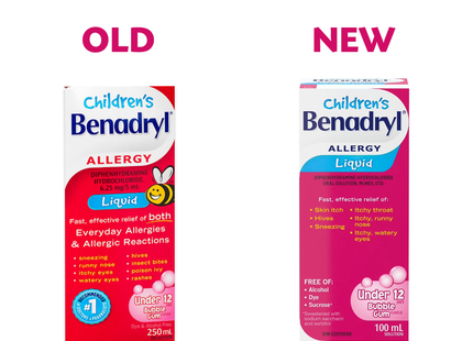 Benadryl - Children's Allergy Liquid for Ages Under 12 - Bubblegum | 100 mL