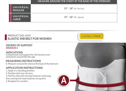 OTC - Ceinture élastique côtelée pour femme, 15 cm, blanche