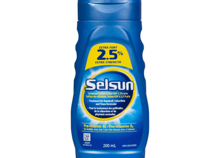 Selsun Blue - Extra Strength 2.5% Selenium Sulfide Lotion - Treatment for Dandruff, Seborrhea, and Tinea Versicolor - with Pro-Vitamin B5 | 200 ml