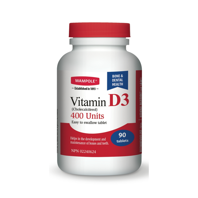 Wampole - Vitamine D 400 UI | 90 Comprimés