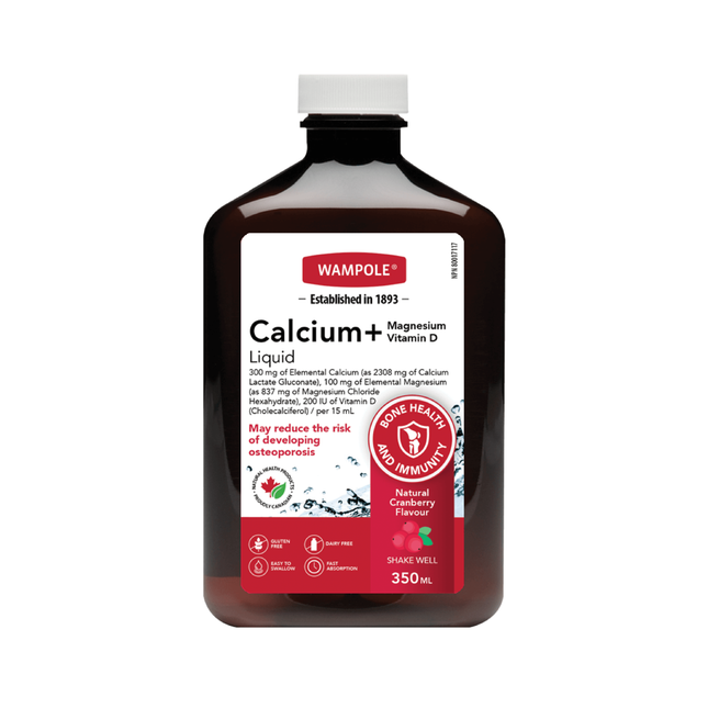 Wampole - Calcium & Magnesium with Vitamin D Cranberry | 350 mL