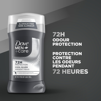 Dove - Men+Care 72H Deodorant Odor Protection Aluminum Free, Cool Silver | 85 g