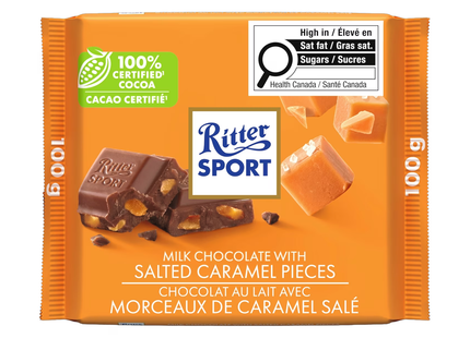RITTER SPORT CHOCOLAT AU LAIT CARAMEL EN MORCEAUX 100G