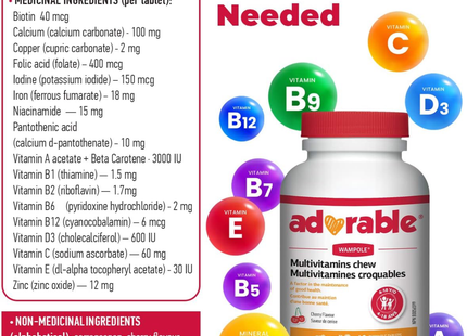 Wampole - Adorable Multivitamin | 60 Chewable Tablets