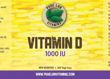 Pure Lab Vitamin D 1000 IU | 360 Vegi-Caps
