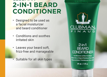Clubman Pinaud - 2IN1 Beard Conditioner & Face Moisturizer | 89 mL