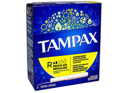 Tampax - Unscented Tampons with Backup Protection - Regular | 20 Tampons