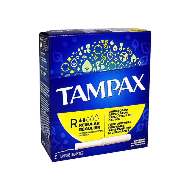 Tampax - Tampons non parfumés avec protection de sauvegarde - Régulier | 20 tampons