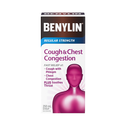 Benylin - Sirop contre la toux et la congestion thoracique, force régulière | 250 ml