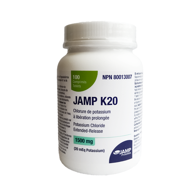 Jamp - K20 Potassium Chloride 1500 mg | 100 Tablets