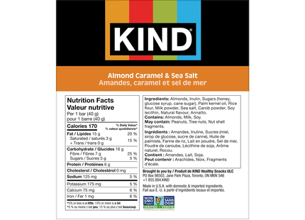 KIND - Nut Bars - Almond Caramel & Sea Salt | 5 x 40 g