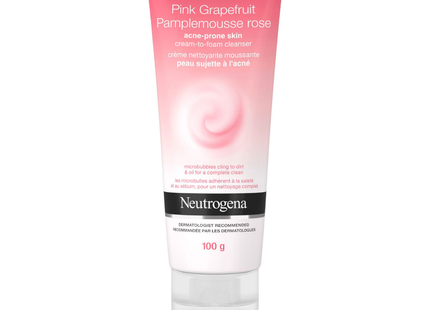 Neutrogena - Cream To Foam Cleanser for Acne Prone Skin - Pink Grapefruit | 100 g