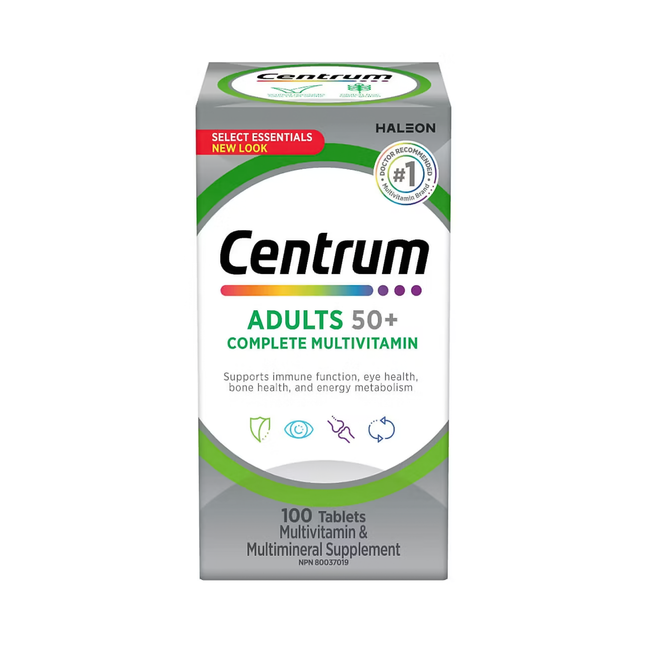 Centrum - Supplément complet multivitamines et minéraux Select Essentials 50+ | 100 comprimés