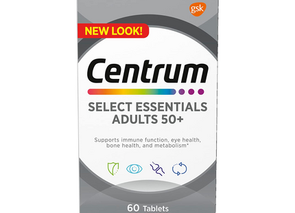 Centrum - Select Essentials 50+ Complete Multivitamin & Mineral Supplement | 100 Tablets