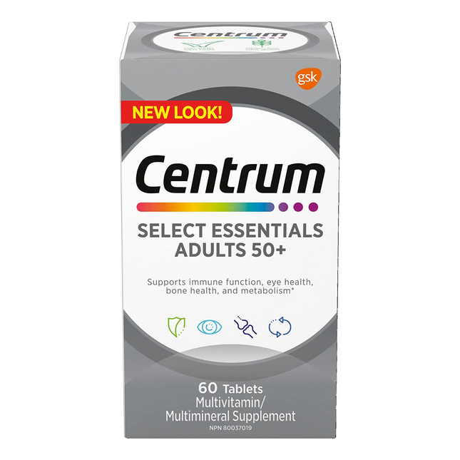 Centrum - Select Essentials 50+ Complete Multivitamin & Mineral Supplement | 100 Tablets