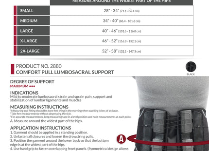 OTC - Support lombaire confortable de 20 cm, noir