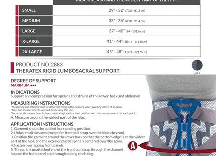 OTC - Support lombo-sacré rigide de 12 po, motif gris