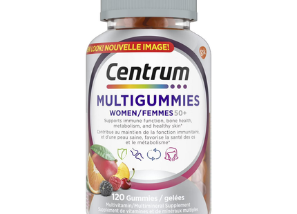 Centrum - Women's 50 + MultiGummies - Multivitamin/Multimineral Supplement - Tropical Mixed Berry & Orange Flavour | 120 Gummies