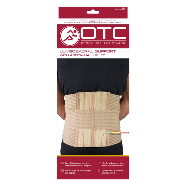OTC - 12" Elastic Lumbosacral Light Weight Support/Abdominal Uplift