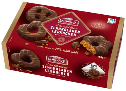 Lambertz - Bittersweet Chocolate Gingerbread Cookies | 500 g