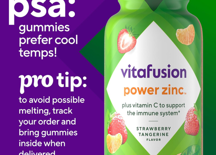 Vitafusion - Zinc puissant + Vitamine C | 90 Gummies