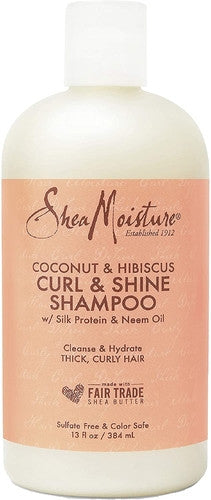 Shea Moisture Shampooing boucles et brillance à la noix de coco et à l'hibiscus | 384 ml