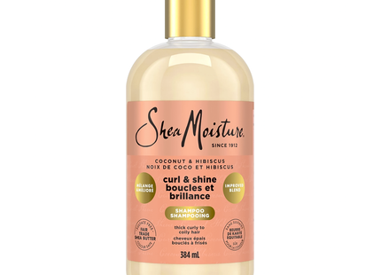 Shampoing Shea Moisture - Noix de coco et hibiscus Boucles et Brillance | 384 ml