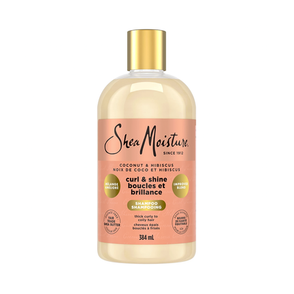 Shampoing Shea Moisture - Noix de coco et hibiscus Boucles et Brillance | 384 ml