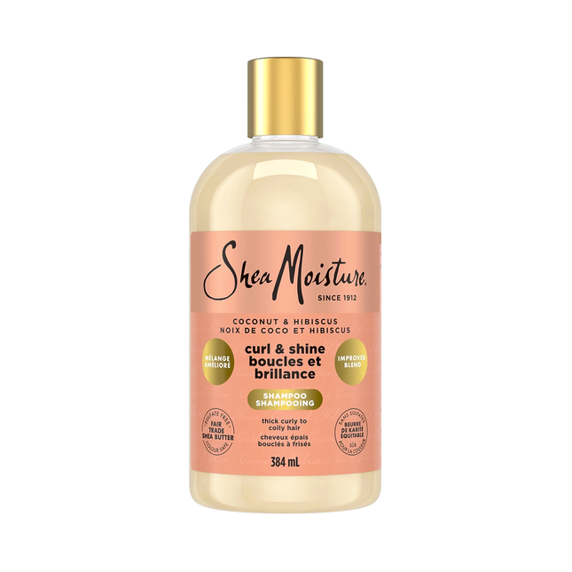 Shampoing Shea Moisture - Noix de coco et hibiscus Boucles et Brillance | 384 ml