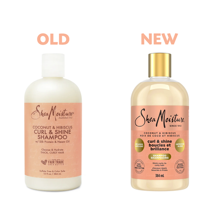 Shampoing Shea Moisture - Noix de coco et hibiscus Boucles et Brillance | 384 ml