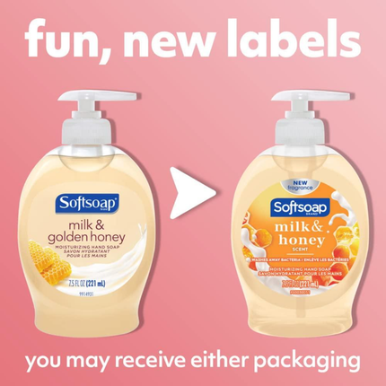 Softsoap – Savon hydratant pour les mains Lait et miel | 221 mL