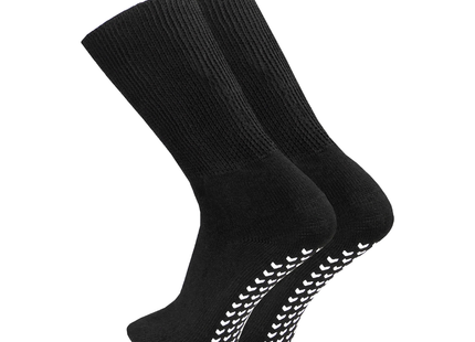TRUFORM - Traction-Grip Socks X-Wide Stretch, Black | One Size
